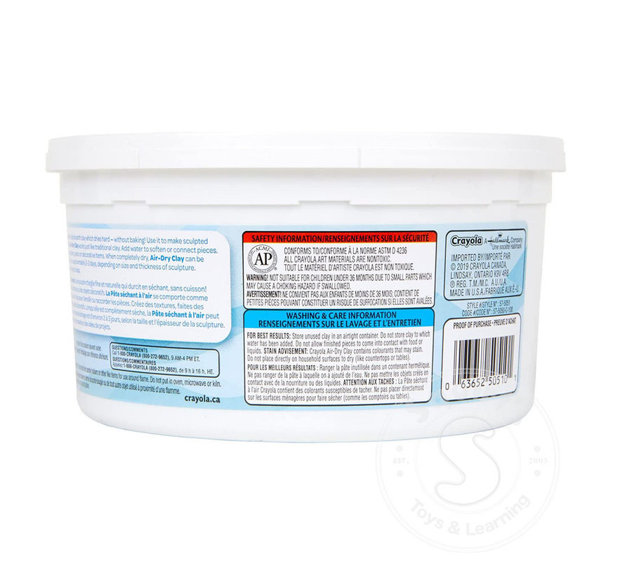 Crayola Air Dry Clay, 1.13 kg bucket - White