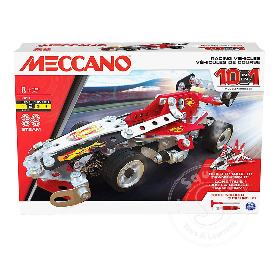 Meccano 10-in-1 Model Set - Racing Vehicles