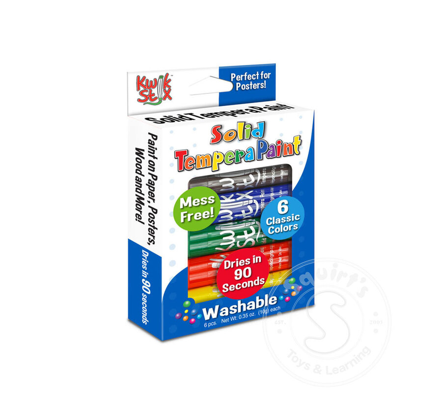 Kwik Stix Tempra Paint 6 Pack Primary