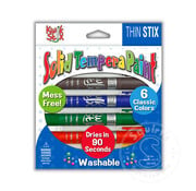 The Pencil Grip Kwik Stix Thin Stix Tempra Paint 6 Pack Primary