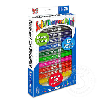 The Pencil Grip Kwik Stix Thin Stix Tempra Paint 12 Pack Primary