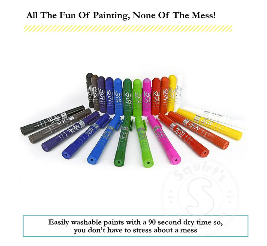 Kwik Stix Thin Stix Tempra Paint 12 Pack Primary