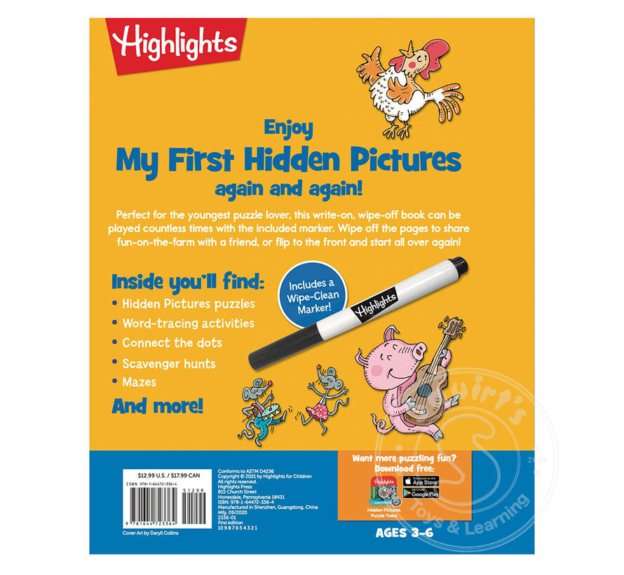 Highlights Write-On Wipe-Off My First Farm Hidden Pictures
