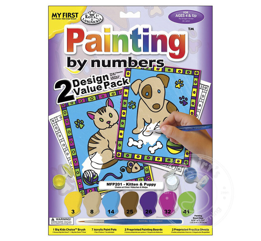Royal & Langnickel My First Painting by Numbers Kitten & Puppy (2 Pack)