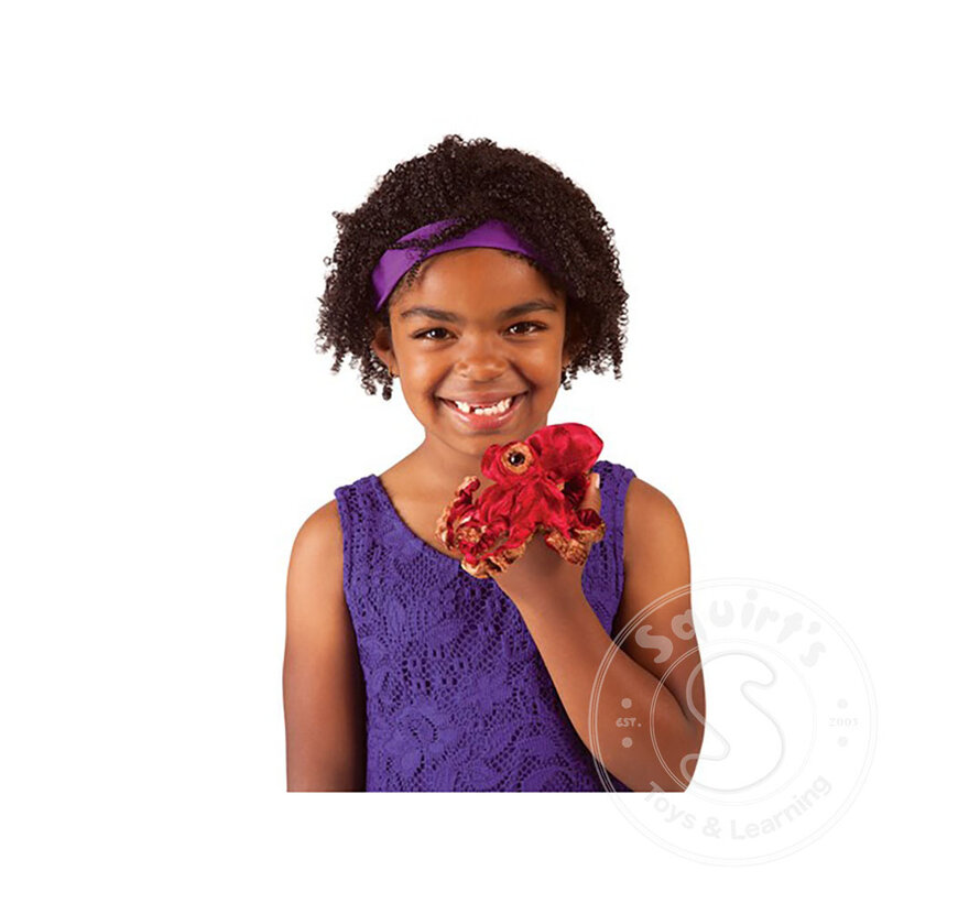 Folkmanis Mini Red Octopus Finger Puppet