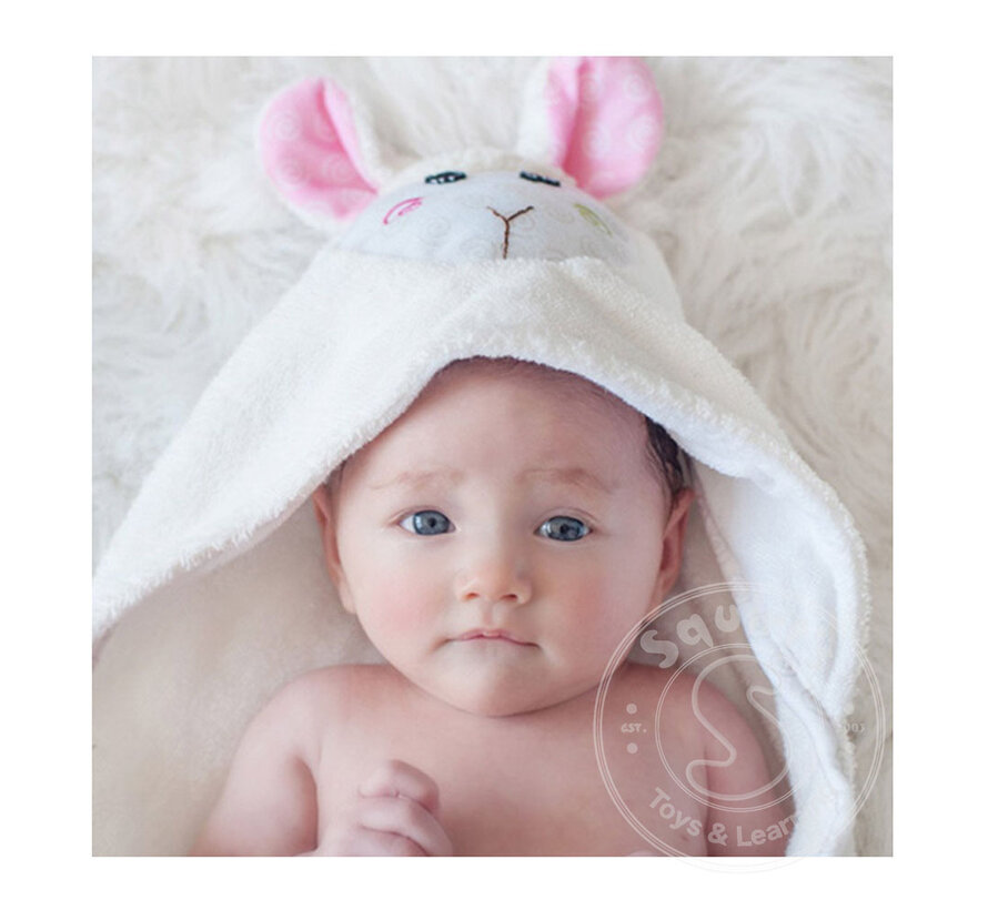 Lola Lamb Baby Hooded Towel (0-18M)