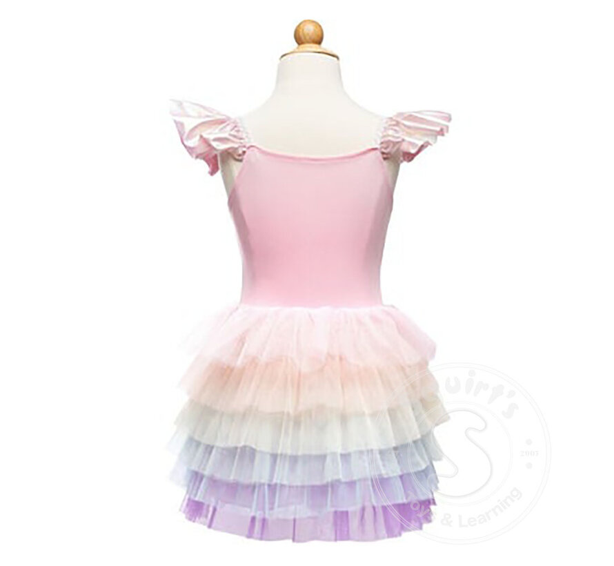 Great Pretenders Rainbow Ruffle Tutu Dress, Pink/Multi (Size 5-6)