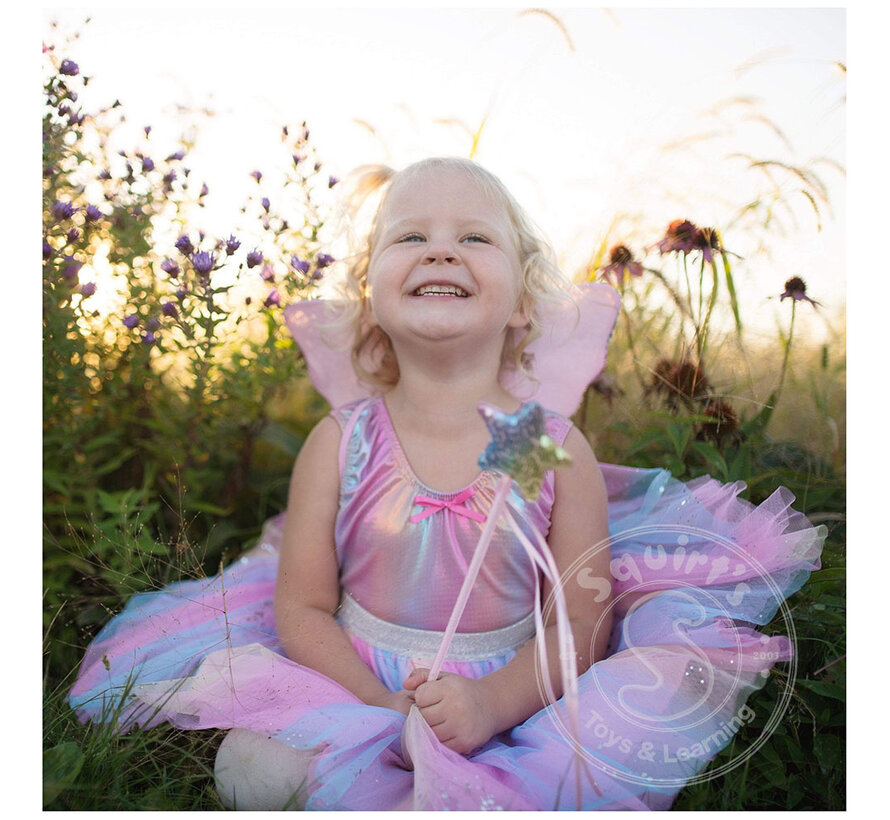 Rainbow Sequins Skirt, Wand & Wings set (4-6)