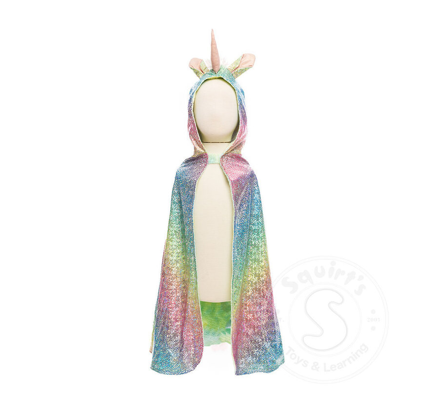 Great Pretenders Rainbow Reversible Unicorn Dragon Cape (Size 5-6)