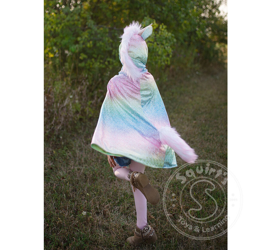 Great Pretenders Rainbow Reversible Unicorn Dragon Cape (Size 5-6)