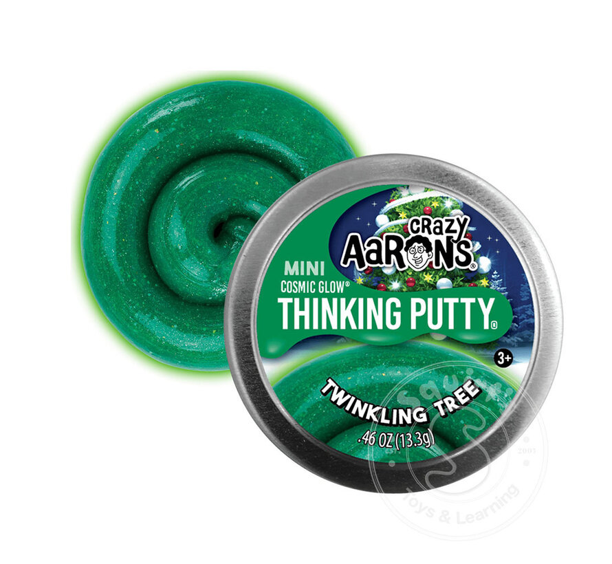 Crazy Aaron's Mini Holiday Cosmic Glow Twinkling Tree Thinking Putty