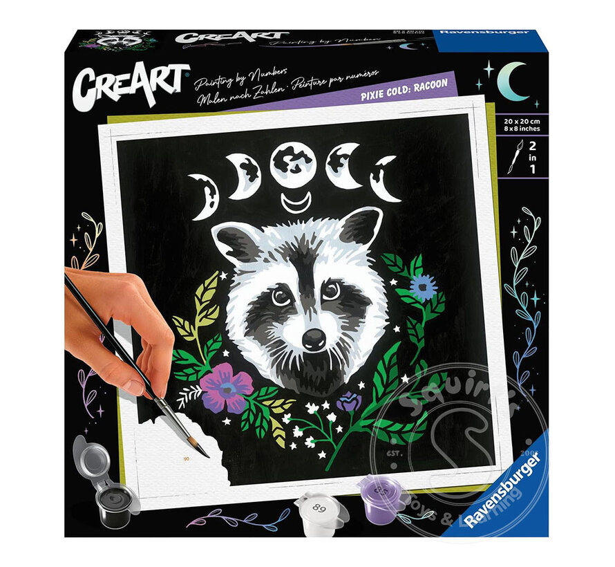CreArt Paint by Numbers Pixie Cold: Racoon