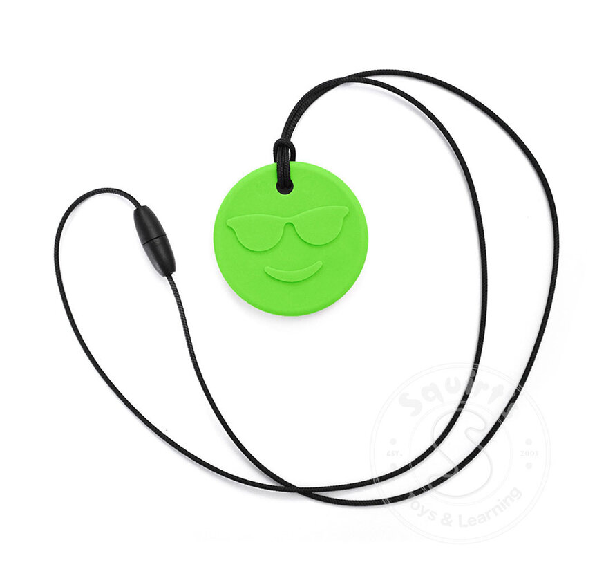 ARK Smiley Face Chewmoji® Necklace Lime Green, XT - Medium 1