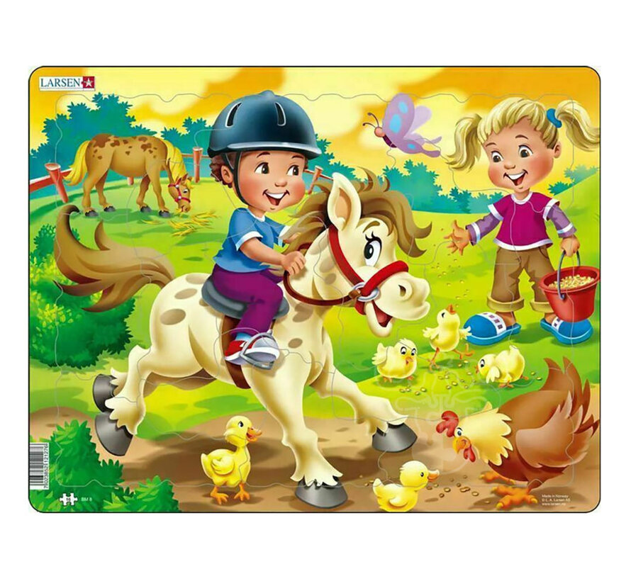 Larsen Farm Kids with Pony Puzzle 16pcs