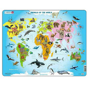 Larsen Puzzles Larsen Animals of the World Map Tray Puzzle 28pcs