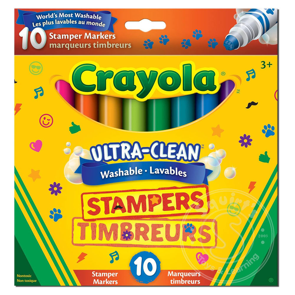 Crayola Wash Ultra Clean Stamper Markers 10 ct Squirt's Toys