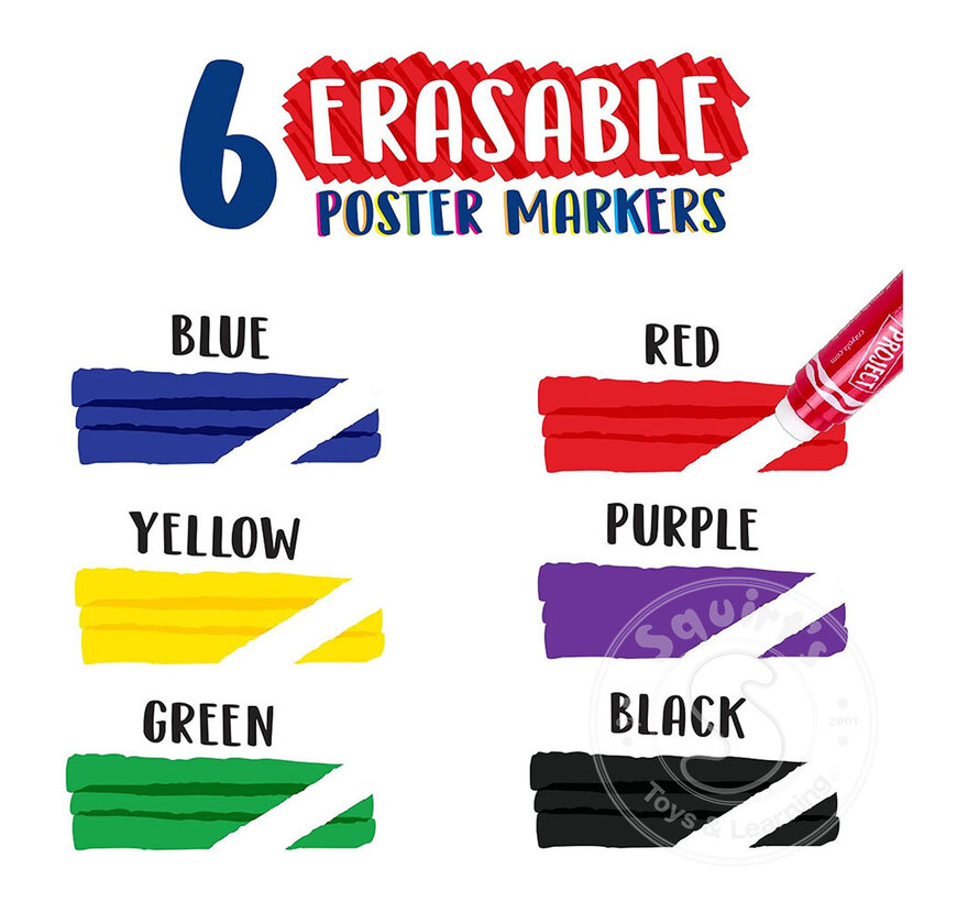 Crayola 6 Erasable Poster Markers