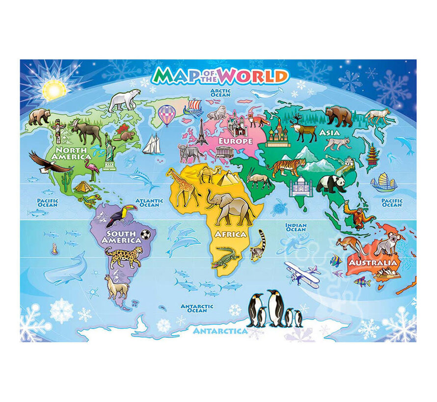 Cobble Hill World Map Tray Puzzle 35pcs
