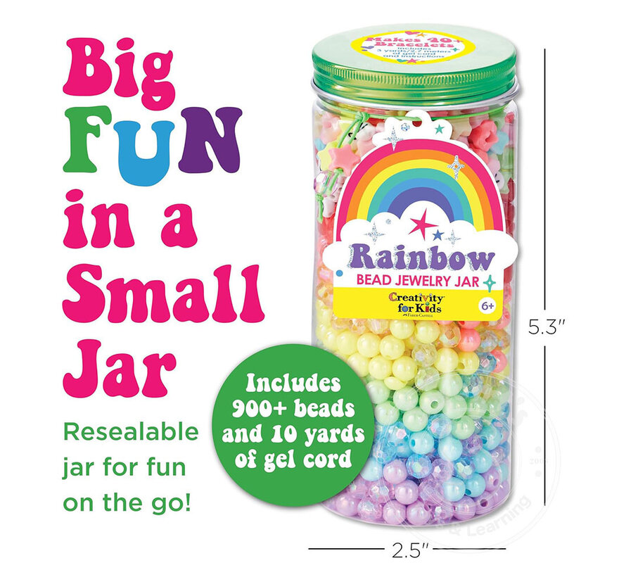 Creativity for Kids Bead Jewelry Jar - Rainbow