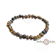 Healing Amber Healing Amber 5.5” Bracelet Circle Clasp Molasses Olive Speckle