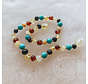 Healing Amber 11” Necklace Multi Amber & Turquoise Gemstone