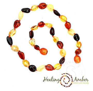Healing Amber Healing Amber 7.5” Bracelet Oval Clasp Multi