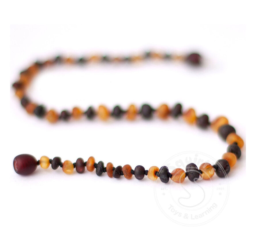 Healing Amber 11” Necklace Circle Raw Duo Dark (caramel/molasses)