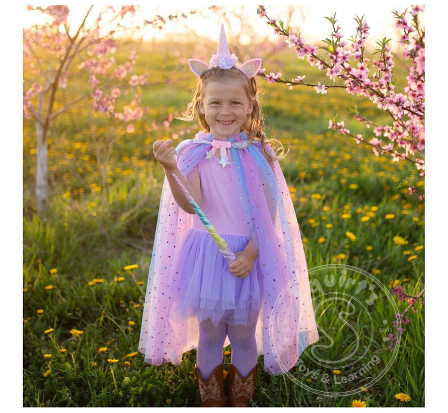 Great Pretenders Rainbow Unicorn Cape & Headband (Size 4-6)