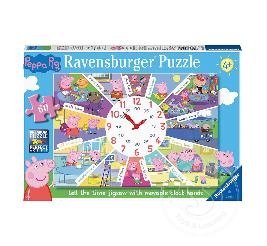 Ravensburger Peppa Pig Tell the Time 60 pc Clock Puzzle
