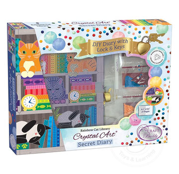 Crystal Art - Secret Diary Kit: Rainbow Cat Library