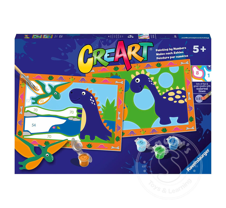 CreArt Junior: Paint by Numbers - Land of the Dinosaurs