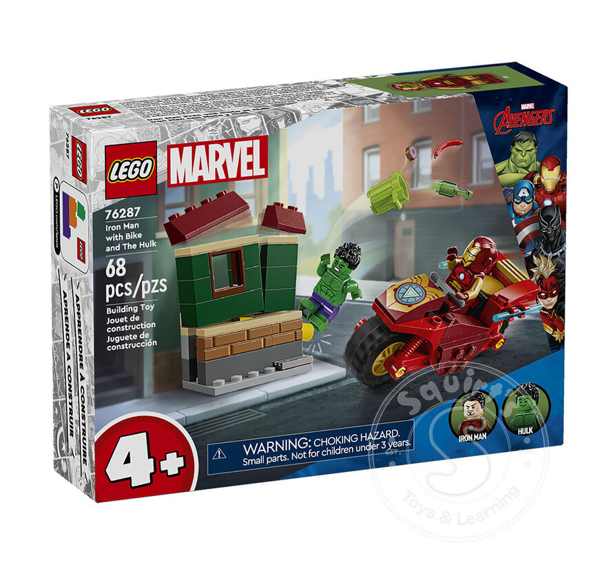 LEGO® 4+ Marvel Iron Man with Bike and The Hulk