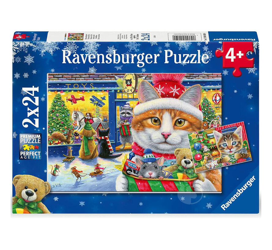 Ravensburger Christmas Kitties Puzzle 2 x 24pcs
