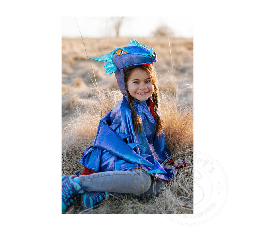 Great Pretenders Azure The Metallic Dragon Cape (Size 5-6)
