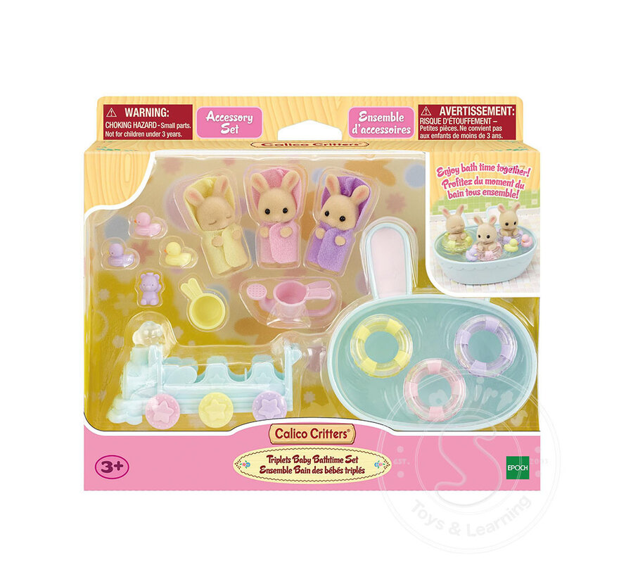 Calico Critters Triplets Baby Bathtime Set