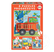 Educa Educa 4 Progressive Puzzles - Vehicles (6-9-12-16 pcs)