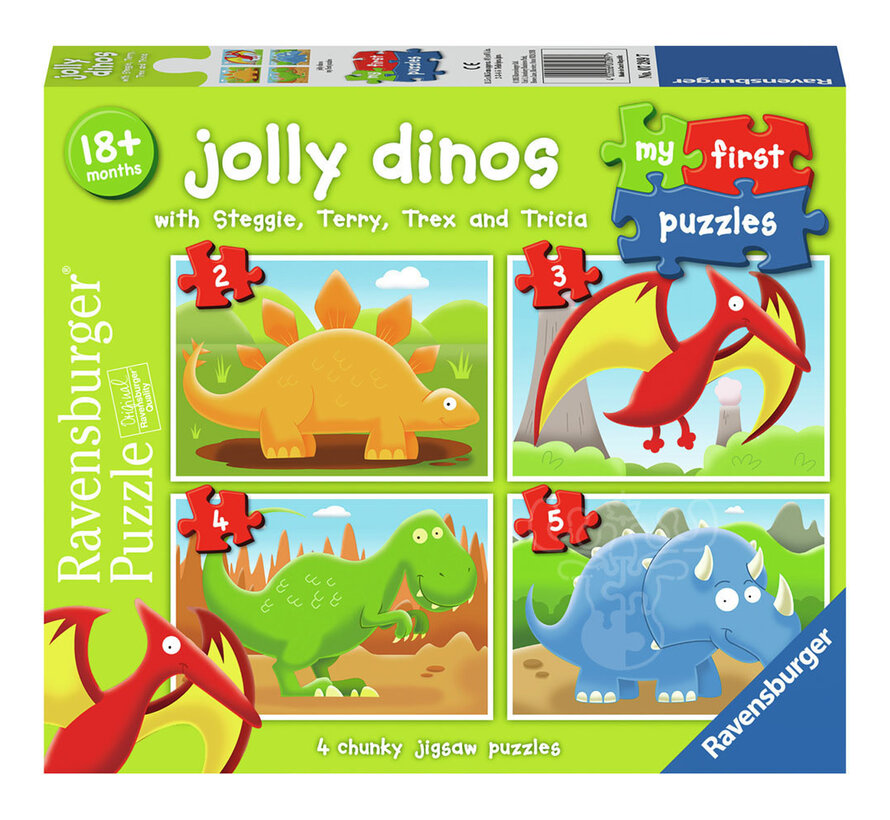 Ravensburger My First Puzzles: Jolly Dinos  2, 3, 4, 5 pc Puzzles