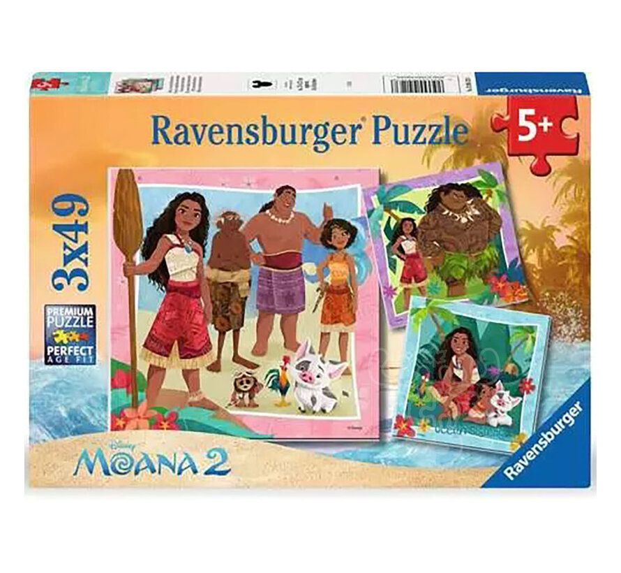 Ravensburger Disney Moana 2 Off To New Adventures Puzzle 3 x 49pcs