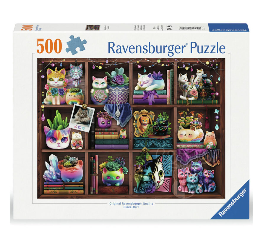 Ravensburger Cubby Cats and Succulents Puzzle 500pcs