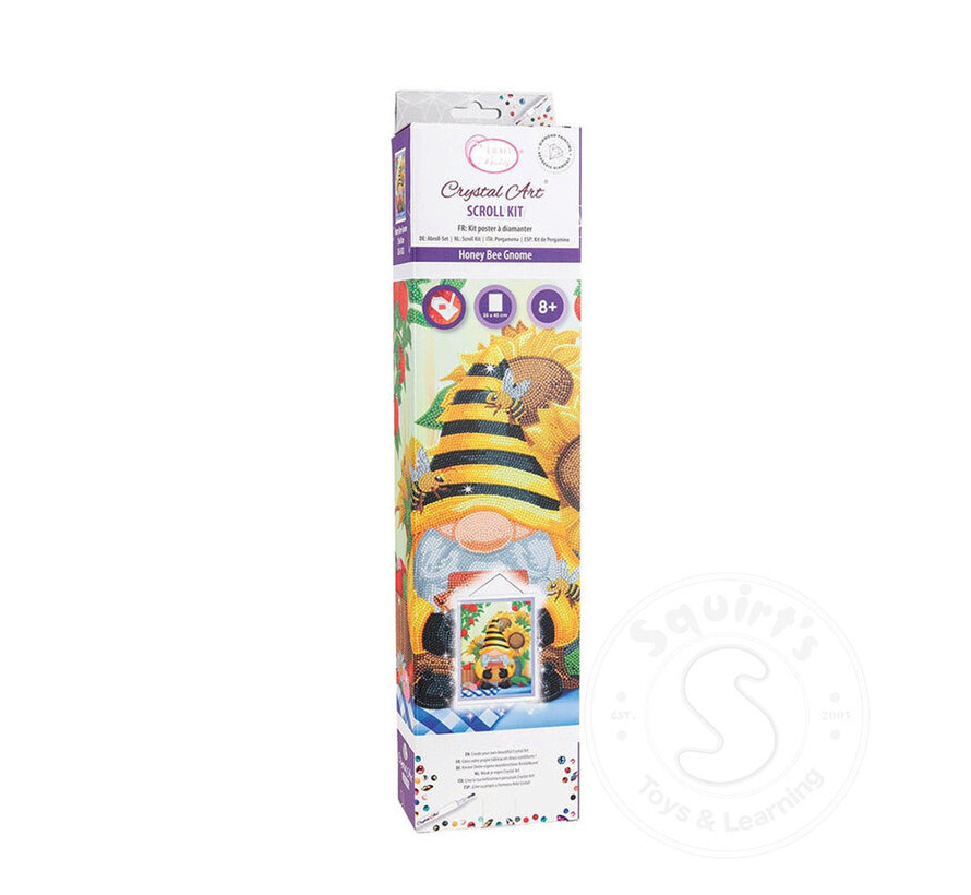 Crystal Art -Scroll Kit: Busy Bee Gnome