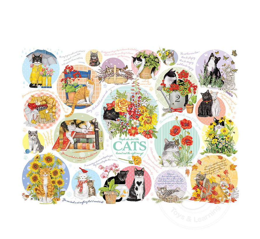 Cobble Hill Cat Thoughts Puzzle 1000pcs