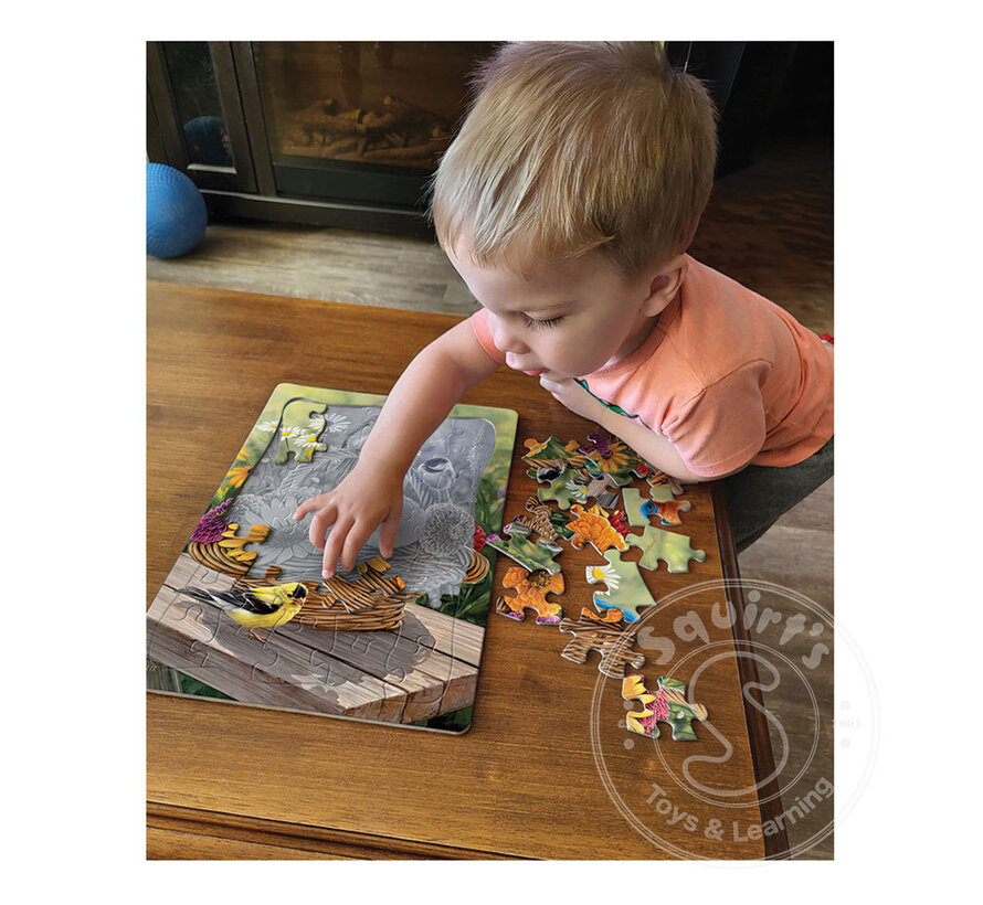 Cobble Hill Bluebird and Bouquet Tray Puzzle 35pcs