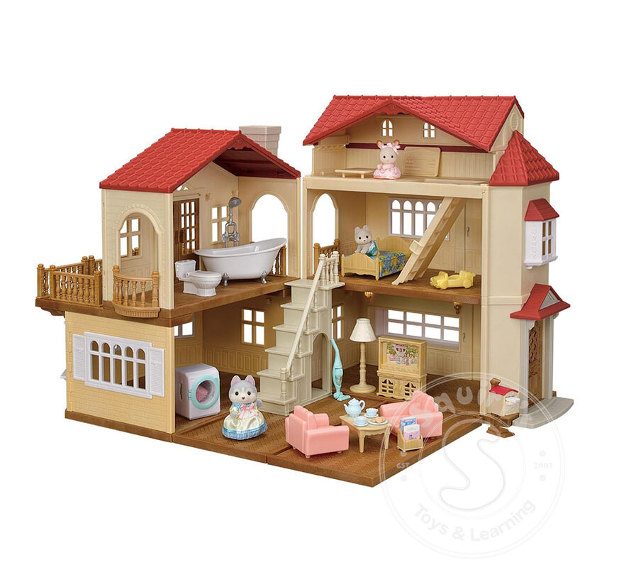 Calico Critters Red Roof Country Home Secret Attic Playroom Gift Set