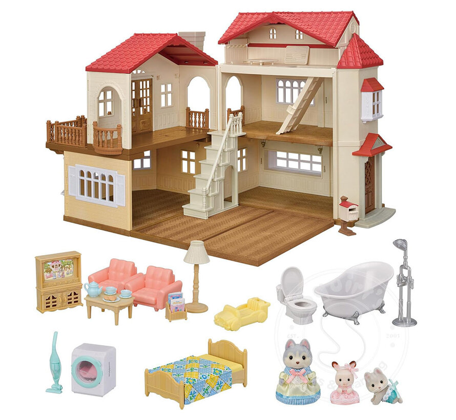 Calico Critters Red Roof Country Home Secret Attic Playroom Gift Set