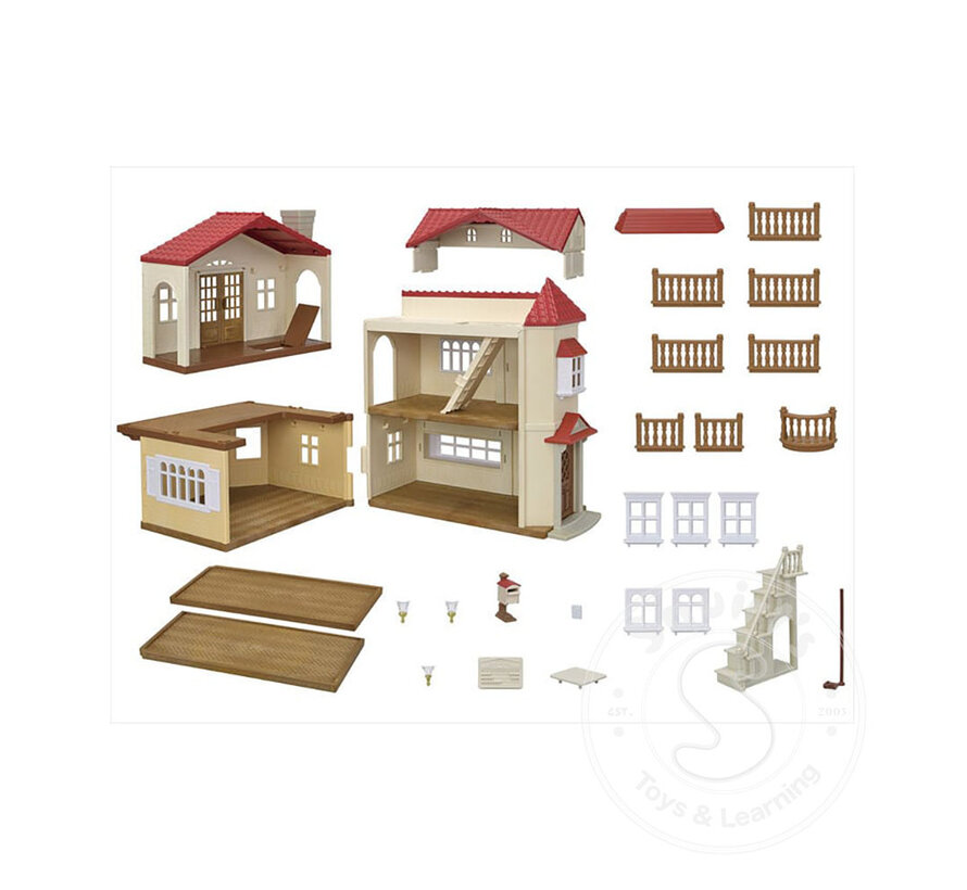 Calico Critters Red Roof Country Home Secret Attic Playroom Gift Set