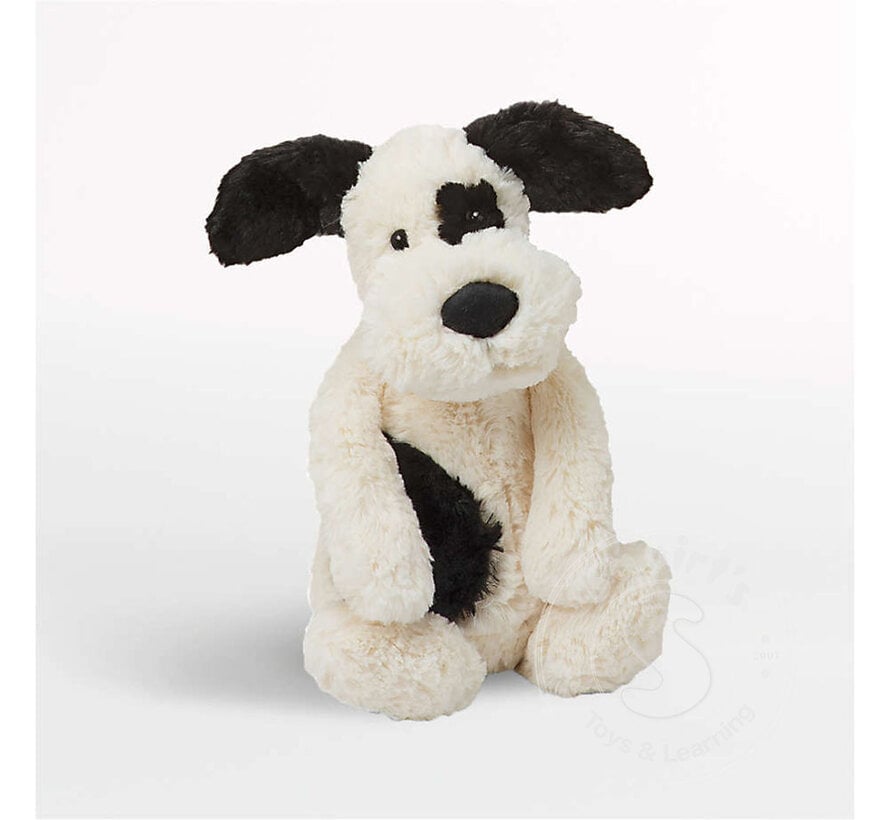 Jellycat Bashful Black & Cream Puppy, Medium