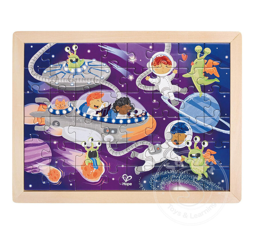 Space Friends Puzzle - Double Sided Colouring
