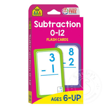 Subtraction 0-12 Flash Cards