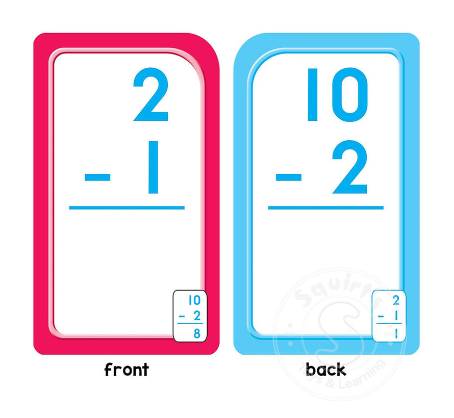 Subtraction 0-12 Flash Cards