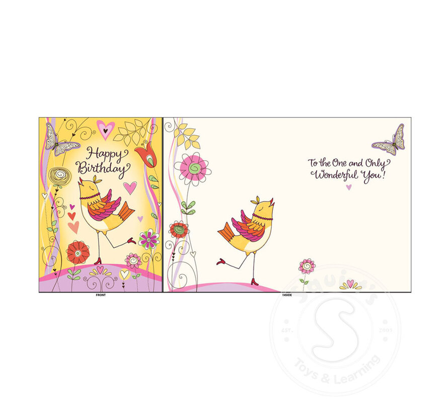 Yellow Bird Birthday Card